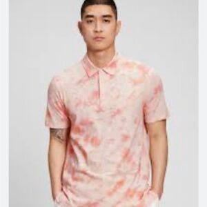 NWT Gap men’s Lived In Fading Peach Short Sleeve Cotton Shirt Size L